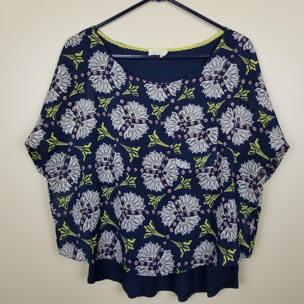 | Anthro | Meadow Rue Zane Floral short sleeve top